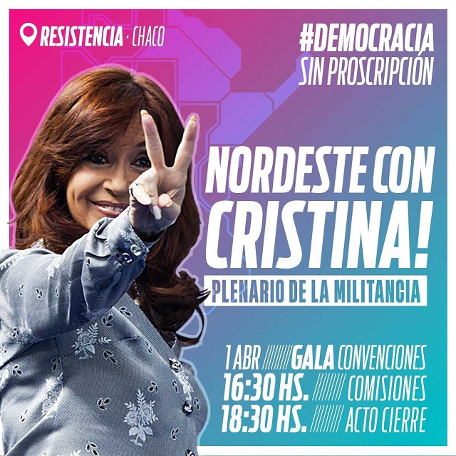 Democracia sin proscripciones: Con presencias nacionales, este sábado se vivirá el plenario de la militancia en apoyo a Cristina Fernández de Kirchner 