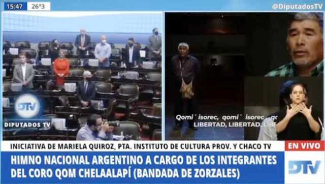Orgullo chaqueño: coro qom Chelaalapi interpretó el Himno en la Cámara de Diputados de la Nación
