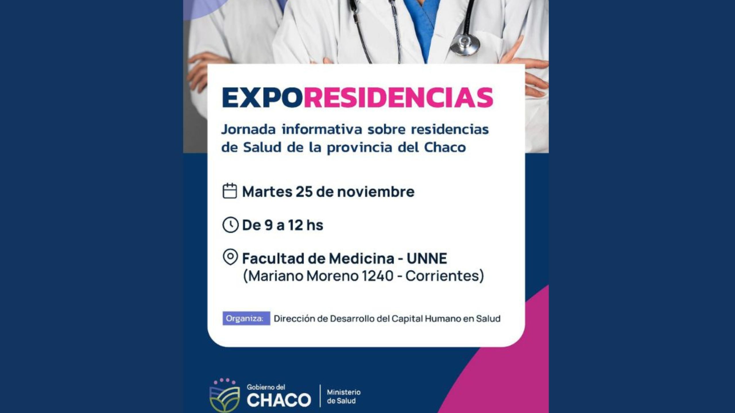 Salud invita a la “Expo Residencias” en la Facultad de Medicina de la UNNE  