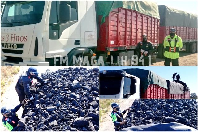Santa Sylvina: Secuestran camión con carga de carbón vegetal por irregularidades en documentación