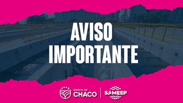 Este jueves: SAMEEP realizará trabajos de mantenimiento en el primer acueducto del interior 