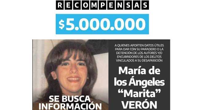 Ofrecen 5 millones de pesos por datos sobre la desaparición de Marita Verón tras avances en la causa