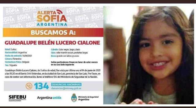 El Chaco adhirió a la búsqueda de la niña de 5 años desaparecida en San Luis