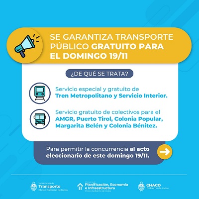 El Gobierno provincial garantiza el transporte gratuito en colectivos y trenes para las elecciones de este domingo