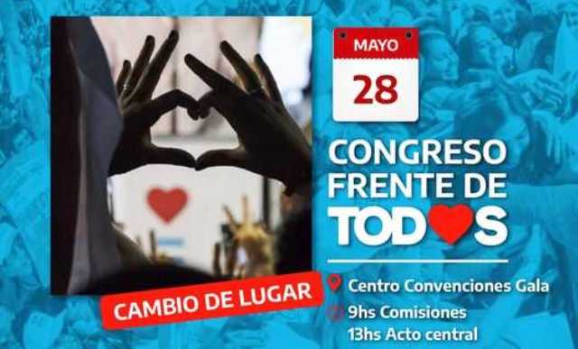 Con cambio de escenario y la presencia del presidente de la Nación, el Frente de Todos Chaco realiza su primer congreso