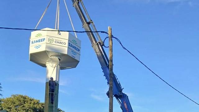 De cara a la Bienal 2026, SAMEEP instal&oacute; un nuevo tanque para garantizar el suministro de agua en el Domo del Centenario 