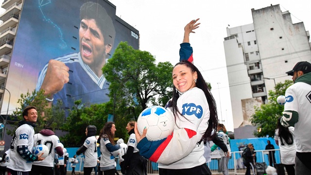 Inauguraron el mural más grande del mundo en homenaje a Diego Maradona
