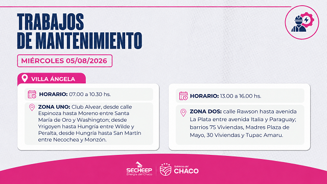 Villa &Aacute;ngela: Secheep informa cortes programados para este mi&eacute;rcoles