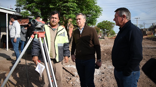 Plan de Pavimento Urbano: Zdero y Schneider constataron avance de obras en Charata 