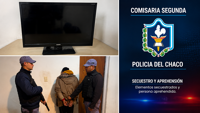 Villa &Aacute;ngela: Recuperan un televisor robado y detienen al presunto autor