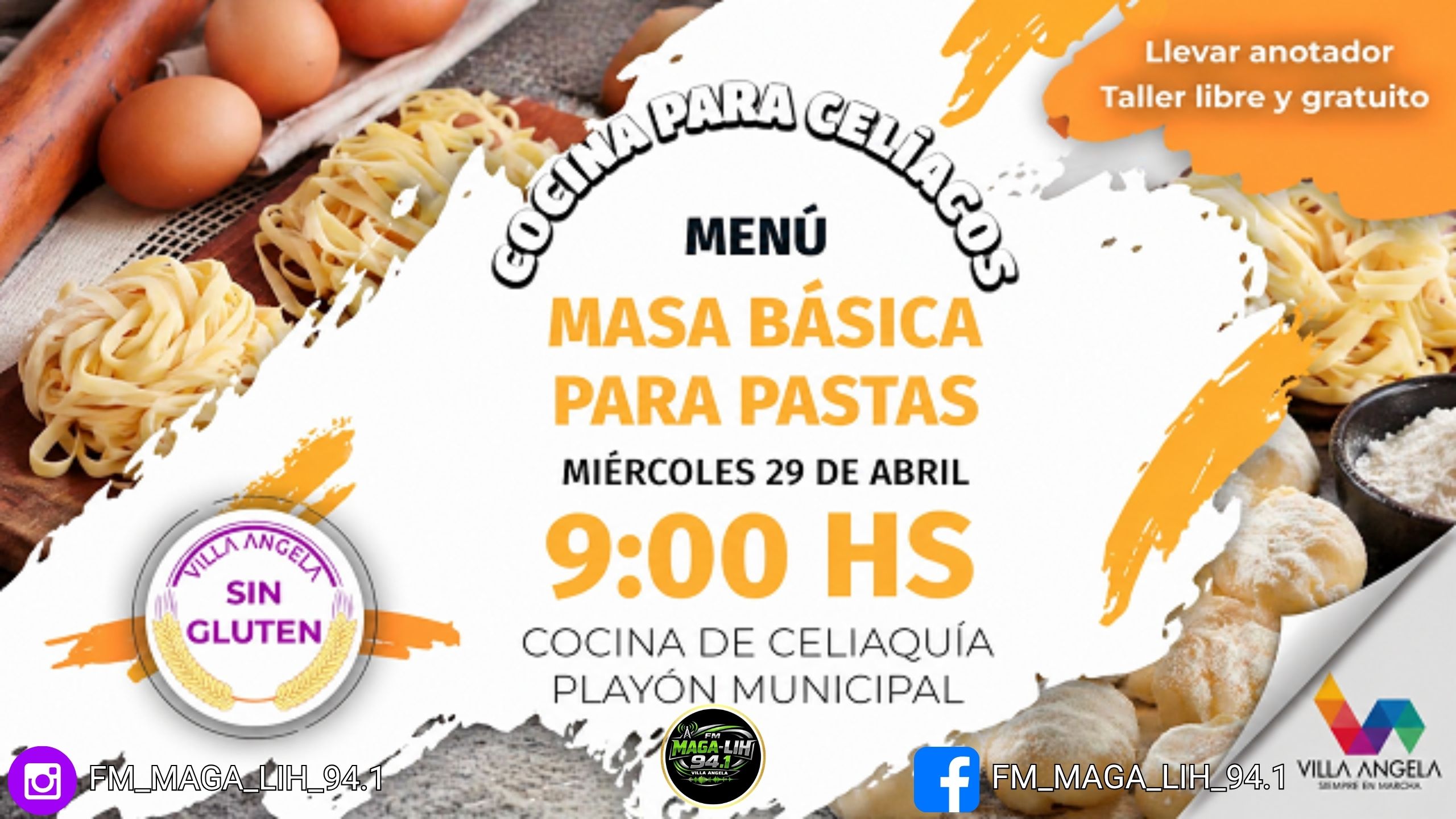 La Municipalidad de Villa &Aacute;ngela invita al segundo taller gratuito de Cocina para Cel&iacute;acos